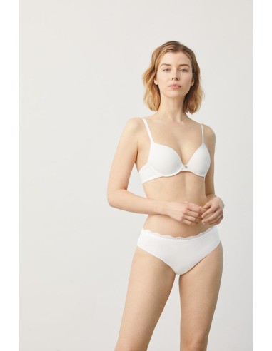 Braga midi de algodón con blonda en...