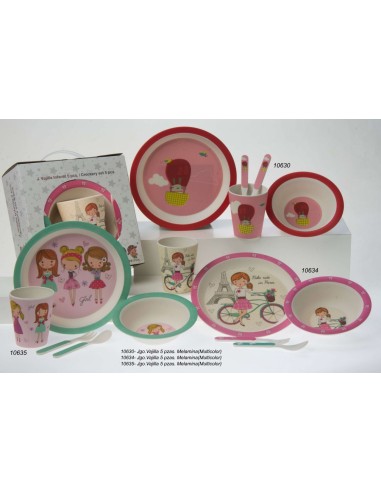 J. VAJILLA INFANTIL 5 PCS. MULTICOLOR...