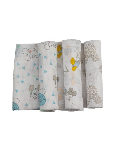PACK 3 GASAS MICKEY 80x80 CM INTERBABY