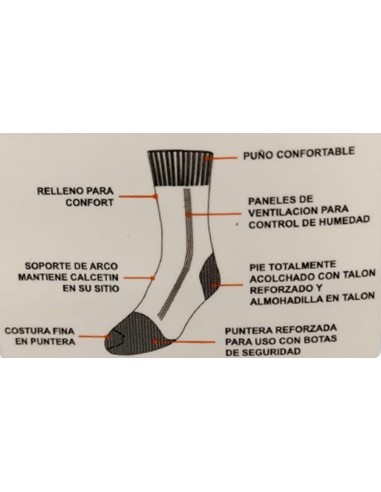 Calcetín de trabajo con puño...