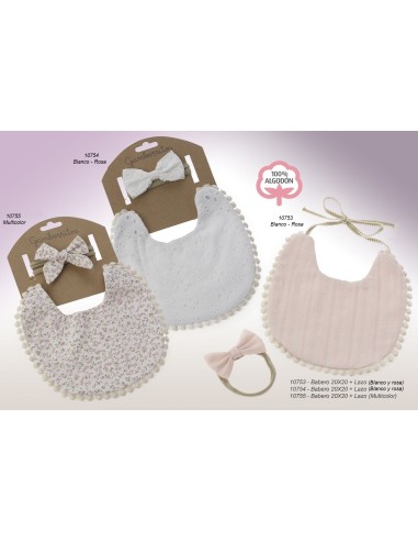 Babero y diadema con lazo marca...