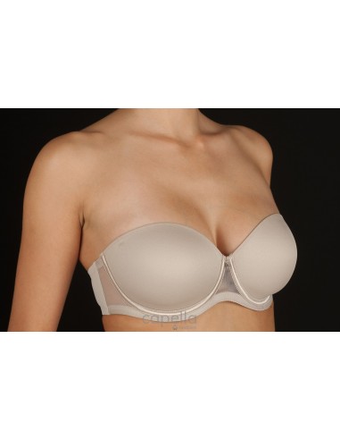 Sujetador sin tirantes con aro y...