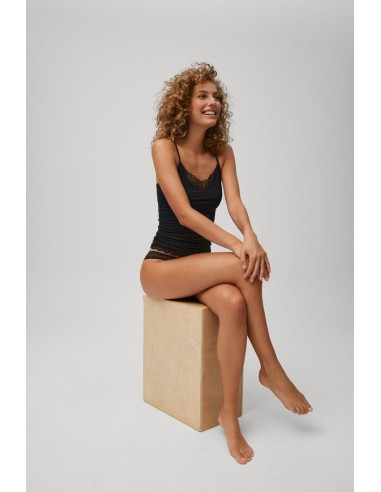 Camiseta de tirantes con encaje para...