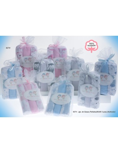 Juego de 3 gasas de algodón...
