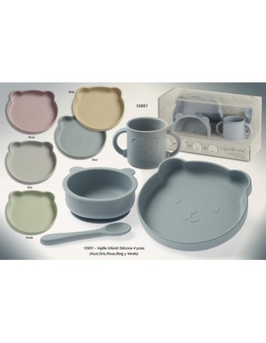 Vajilla de silicona de 4 piezas marca...