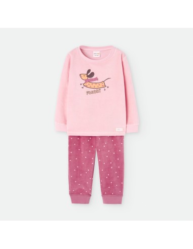 Pijama infantil tundosado para niña...