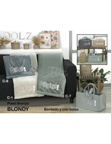 Manta plaid sherpa con bolso...