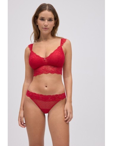 Tanga con encaje y plumeti marca...