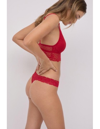 Tanga con encaje y plumeti marca...