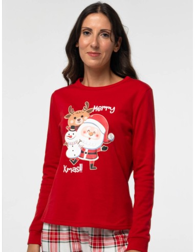 Pijama afelpado navideño para mujer...