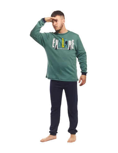 Pijama de algodón afelpado para...