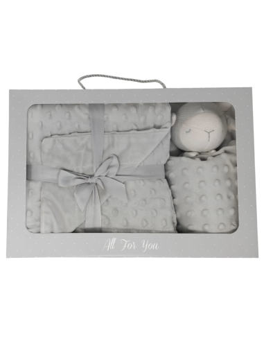 Caja de 12 mantas de topitos con dou...