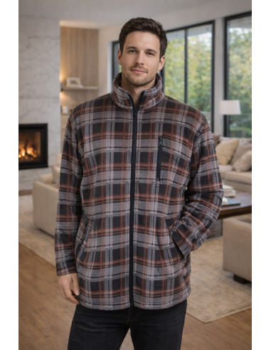 Bata corta de hombre con cremallera...