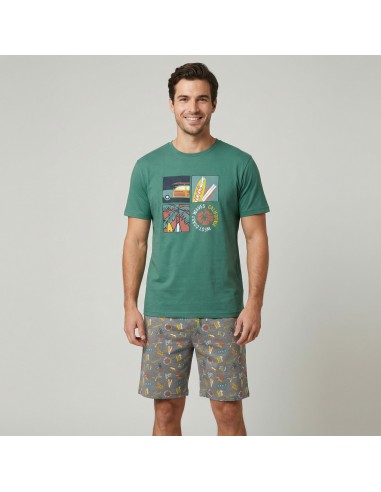Pijama corto de algodón para hombre...