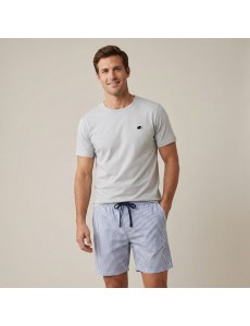 Pijama corto de algodón y...