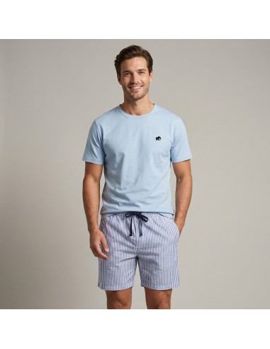 Pijama corto de algodón y popelín...