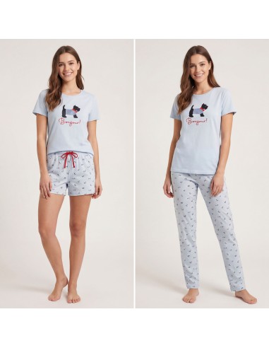 Pijama de algodón de 3 piezas con...