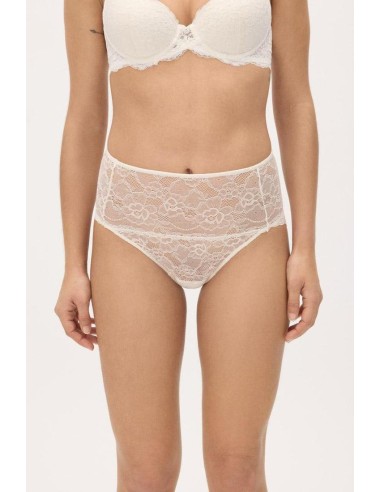 Braga alta de encaje semitransparente...