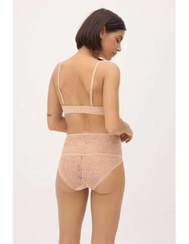 Braga alta de encaje semitransparente...