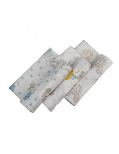 PACK 3 GASAS MICKEY 80x80 CM INTERBABY